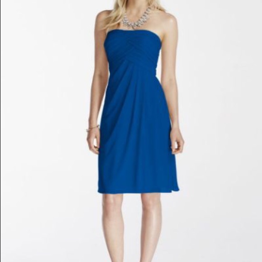 David’s Bridal Strapless Bridesmaids Dress Pleated